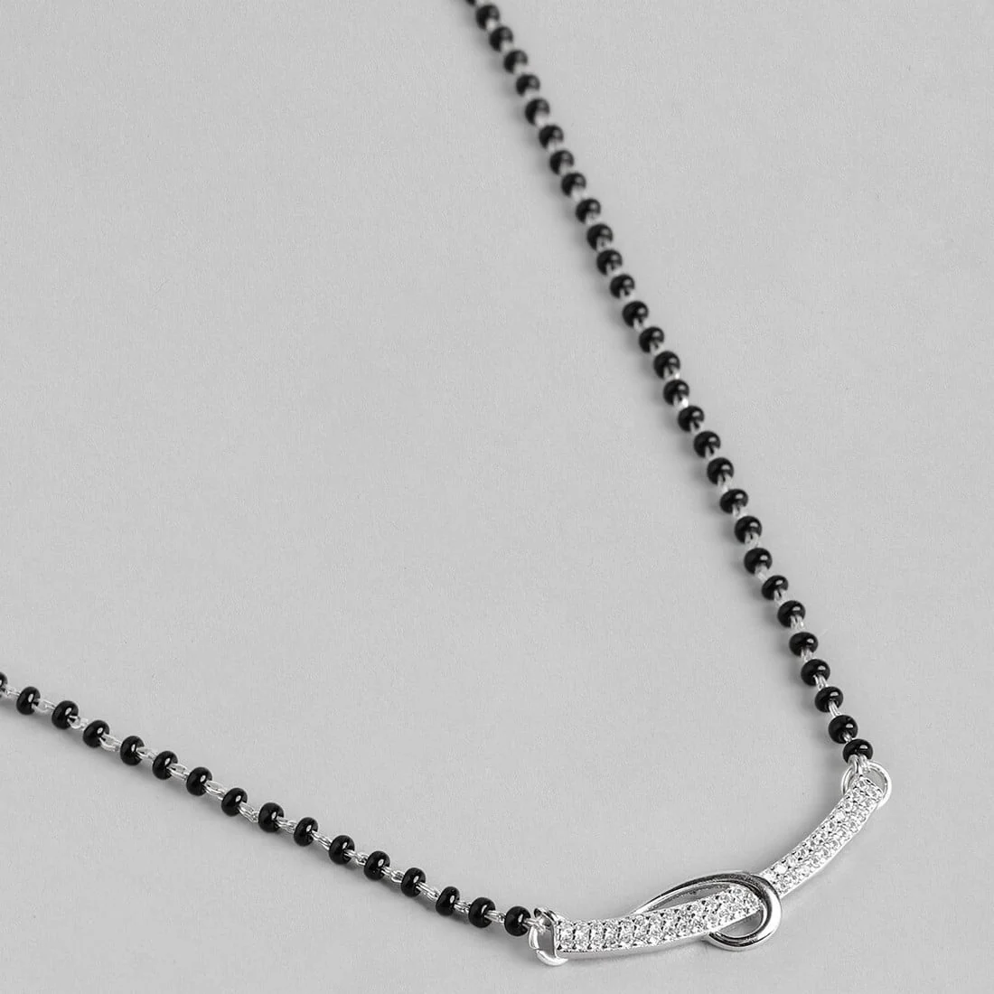 Elegant CZ Studded 925 Silver Mangalsutra - Image 4