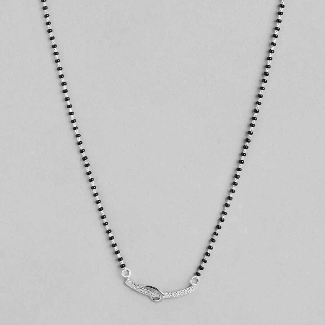 Elegant CZ Studded 925 Silver Mangalsutra - Image 5