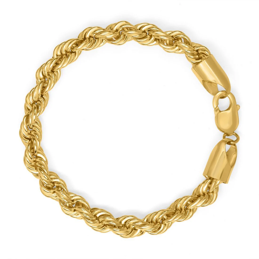 Masculine Gold-Plated 925 Sterling Silver Men's Twisted Chain Bracelet - Image 5