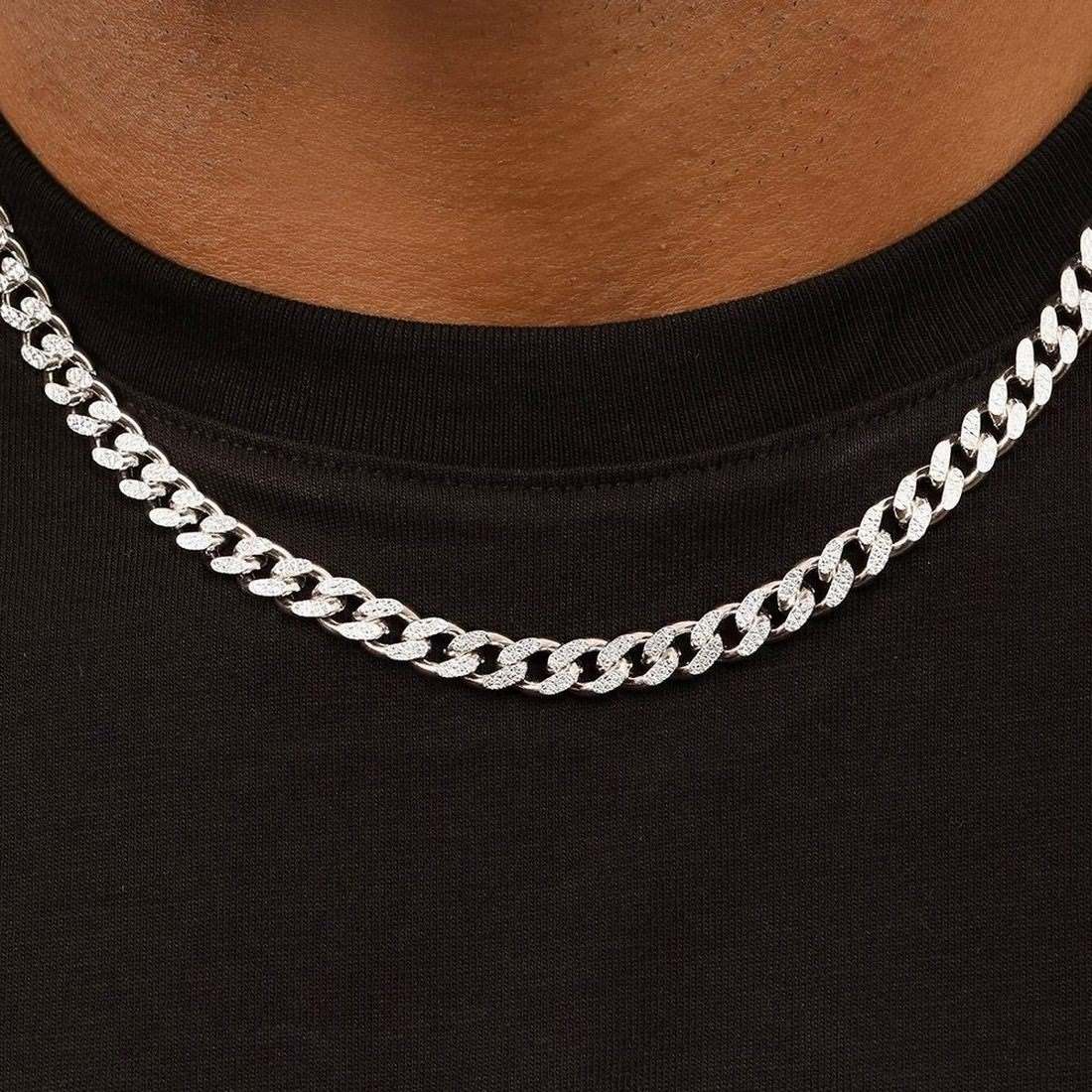 Masculine Links Rhodium Plated 925 Sterling Silver Men's Chain - Image 2