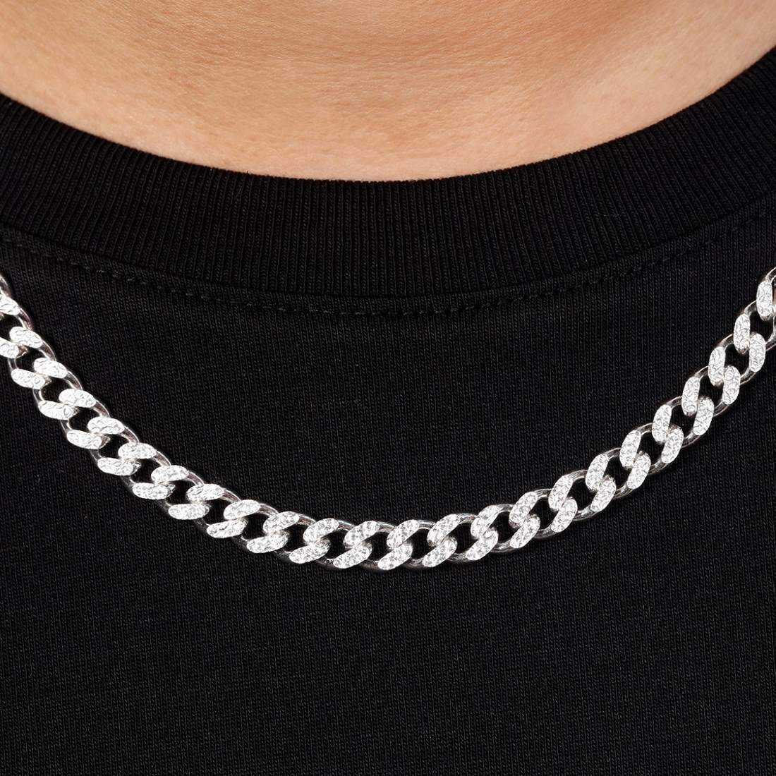 Masculine Links Rhodium Plated 925 Sterling Silver Men's Chain - Image 5