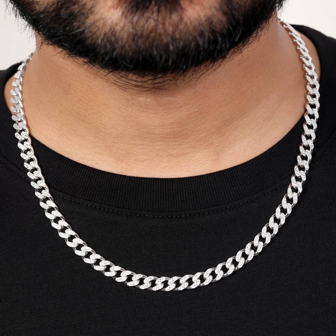 Masculine Links Rhodium Plated 925 Sterling Silver Men's Chain - Image 6