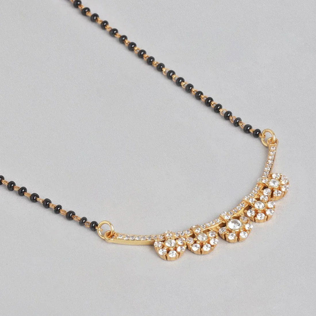 Gold Plated Flower 925 Sterling Silver Mangalsutra - Image 5