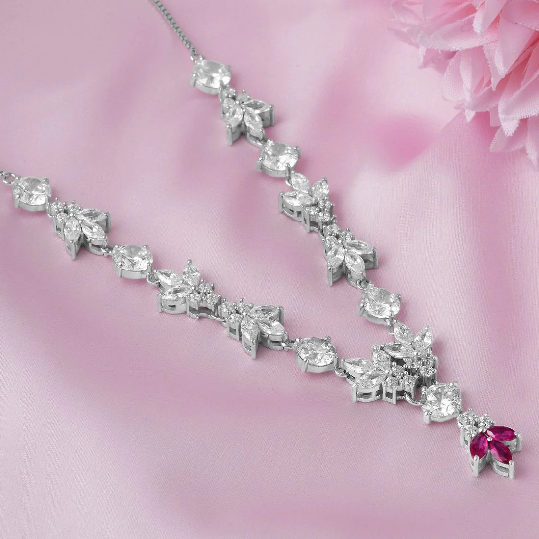 Midnight Reverie Rhodium Plated 925 Sterling Silver Necklace - Image 3
