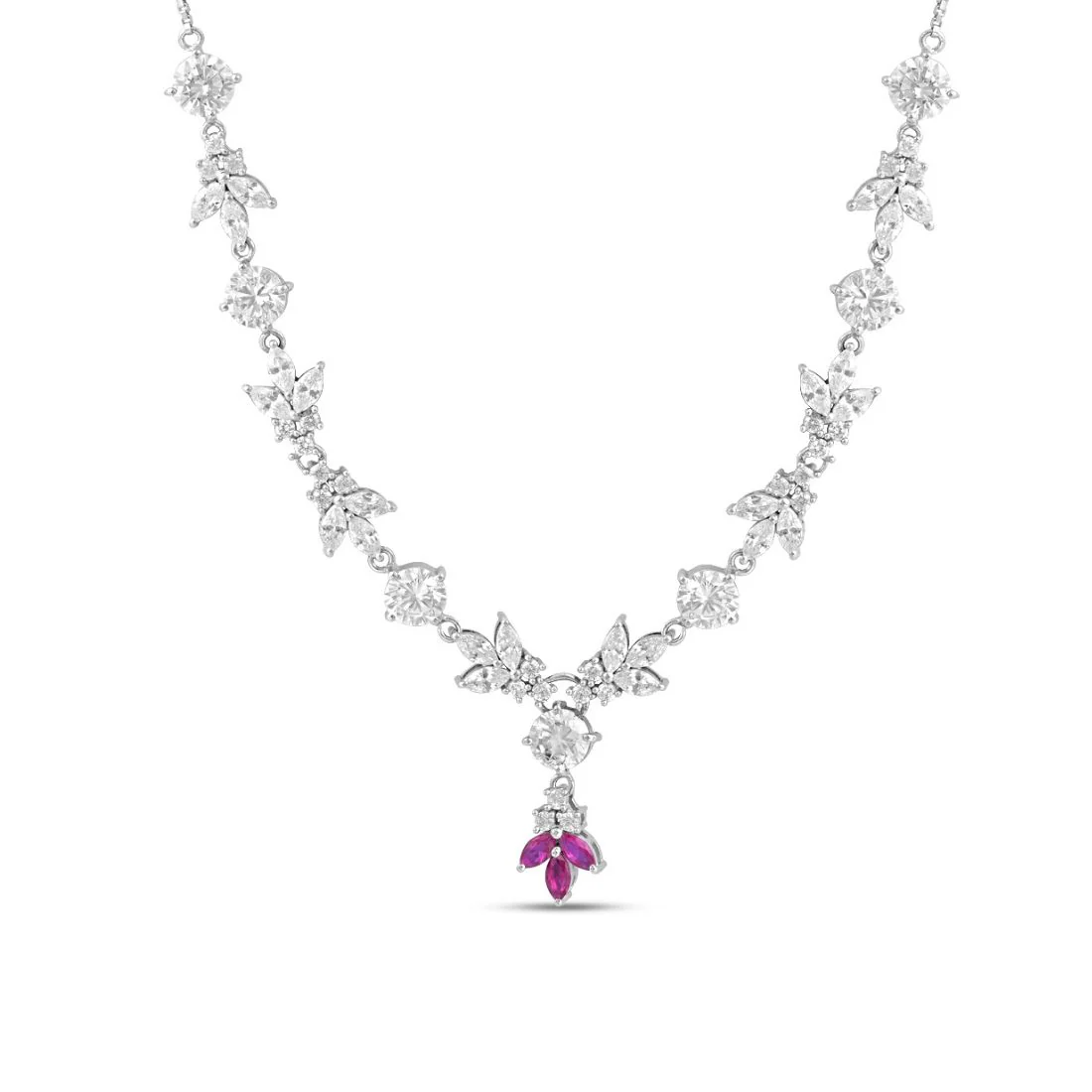 Midnight Reverie Rhodium Plated 925 Sterling Silver Necklace - Image 4