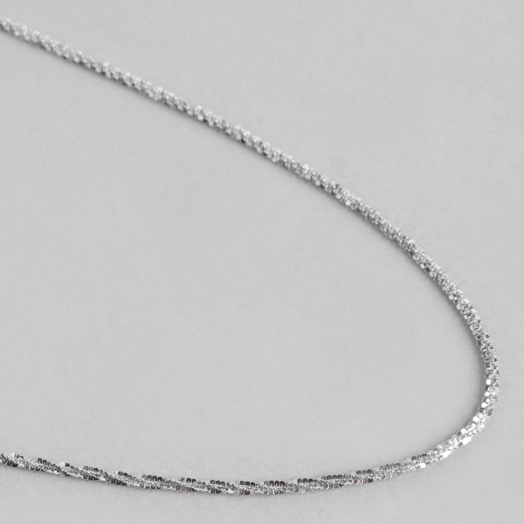 Minimal 925 Sterling Silver Rhodium Plated Chain - Image 4