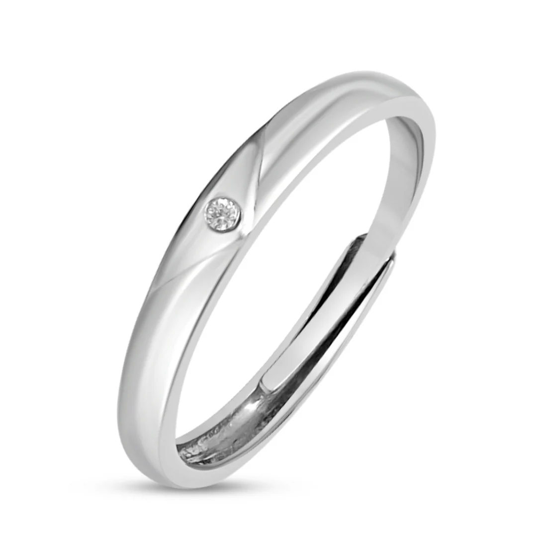 Minimal CZ 925 Sterling Silver Ring for Him (Adjustable) - Image 4