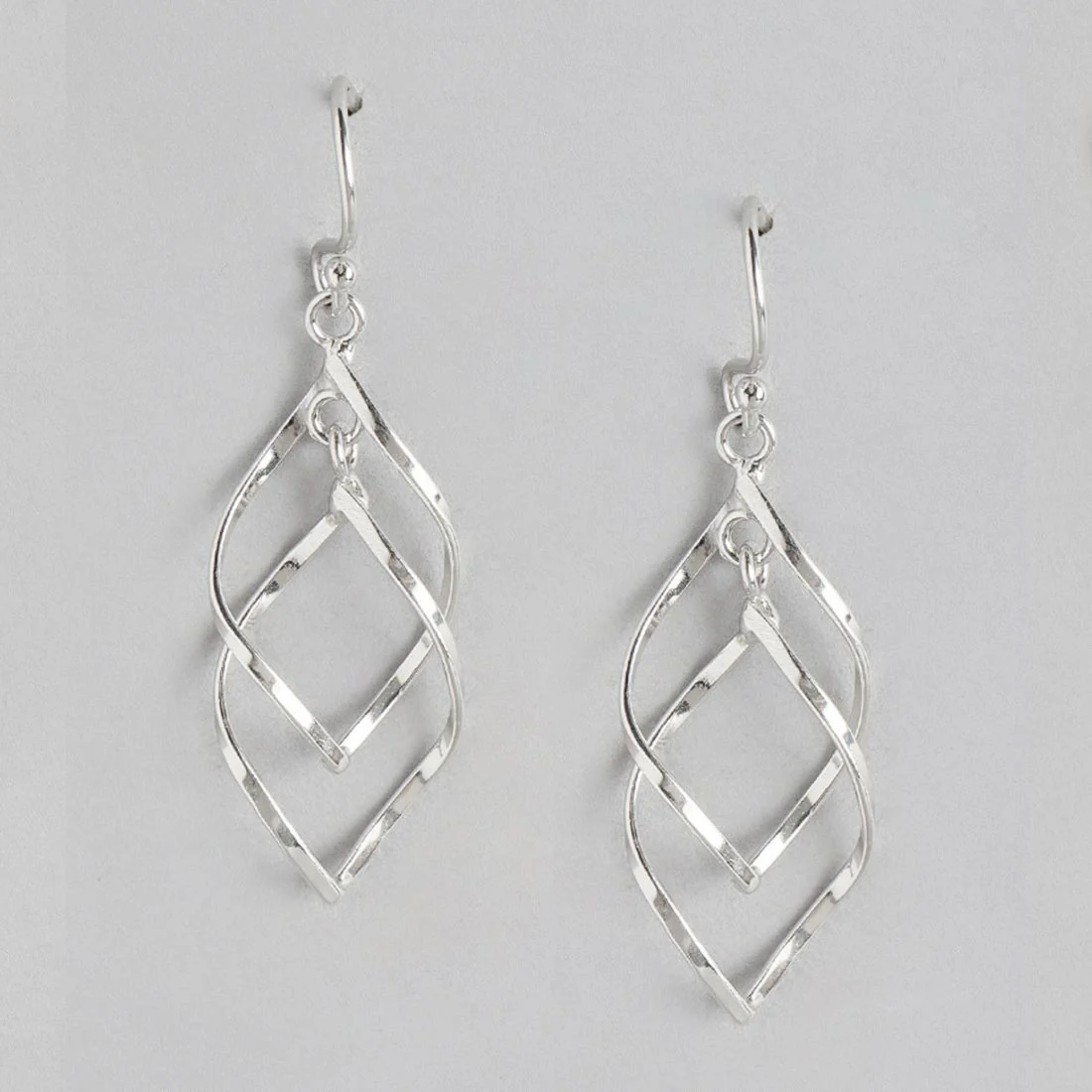 Minimal Dangle Rhodium Plated Earrings