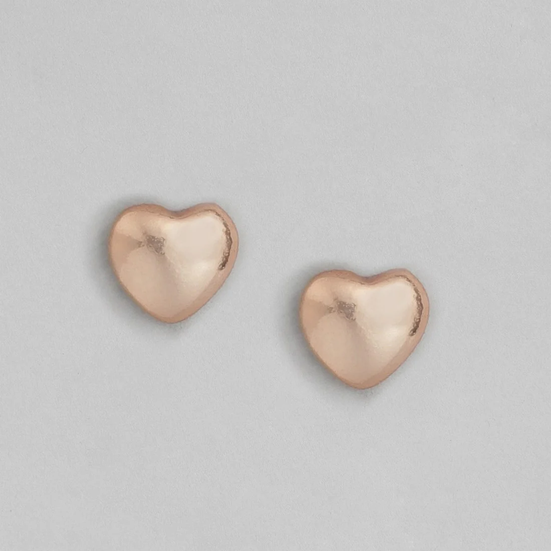 Minimal Heart Rose Gold Plated 925 Sterling Silver Studs - Image 3