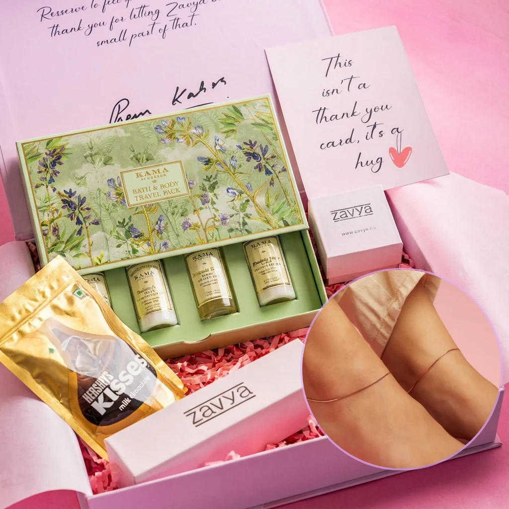 KAMA x Zavya Minimal Serenity Rose Gold Plated 925 Sterling Silver Anklet