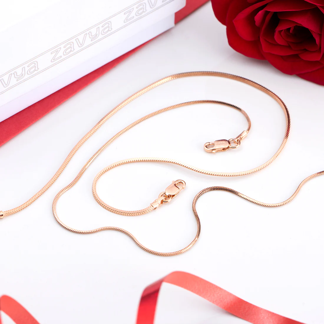 Minimal Serenity Rose Gold Plated 925 Sterling Silver Anklet - Image 2