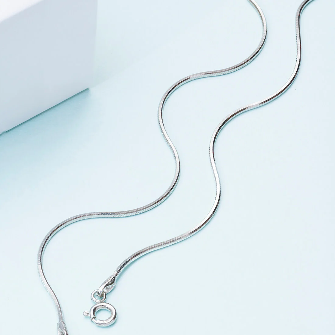 Minimal Glow Silver Snake Chain Anklet - Image 5