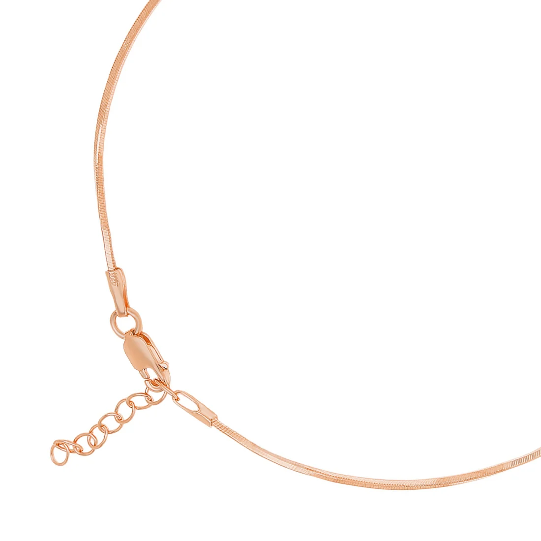 Minimal Snake Chain 925 Silver Anklet In Rose Gold - Image 8