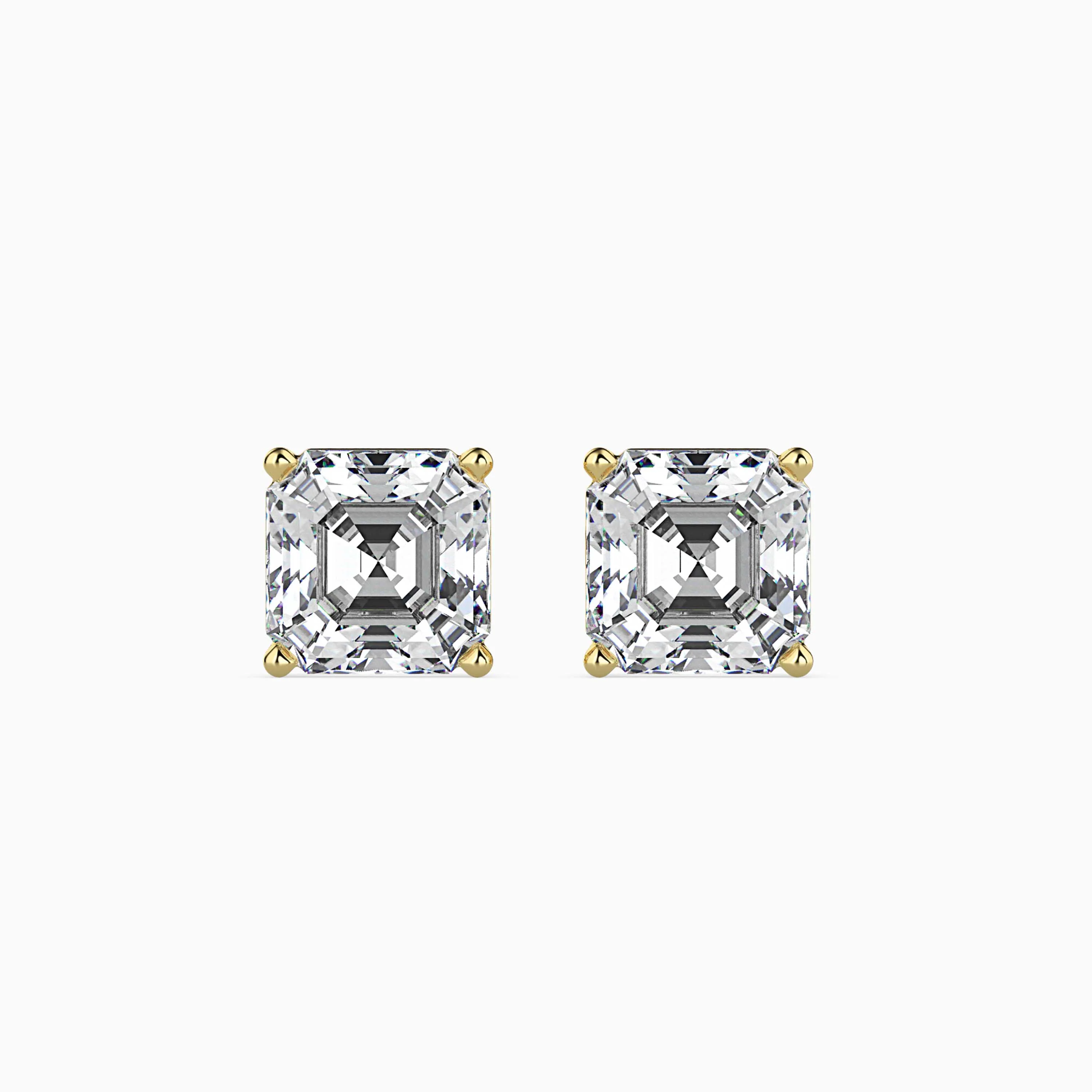 1 CT Modern Marvel Lab-Grown Diamond Square Solitaire Earrings - Image 2