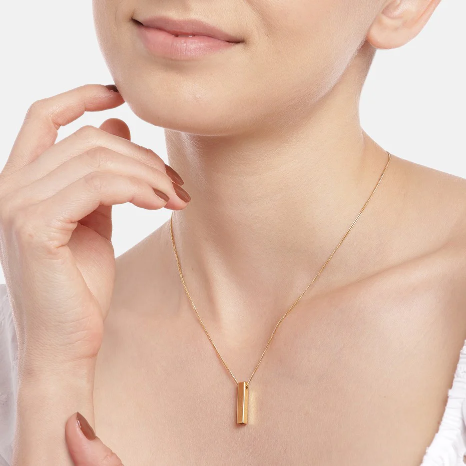 Monolith Gold Plated 925 Sterling Silver Curb Chain Necklace