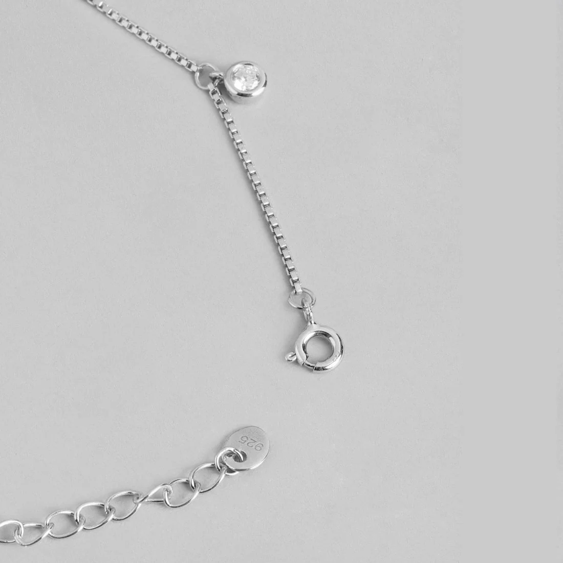 Moonlit Glamour CZ Drop Rhodium Plated 925 Sterling Silver Bracelet - Image 6