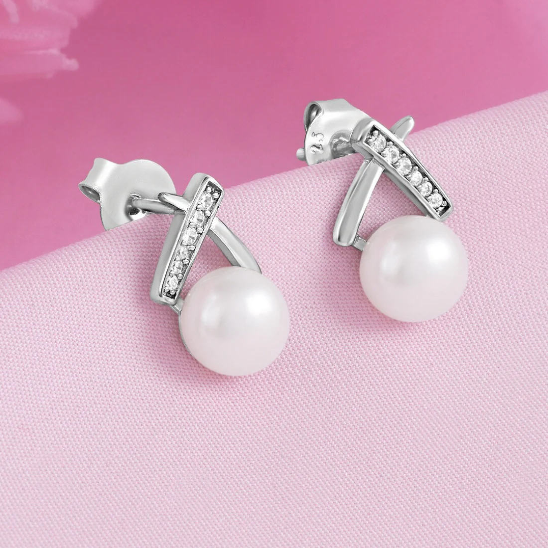 Moonstone Magic Rhodium Plated 925 Sterling Silver Earrings