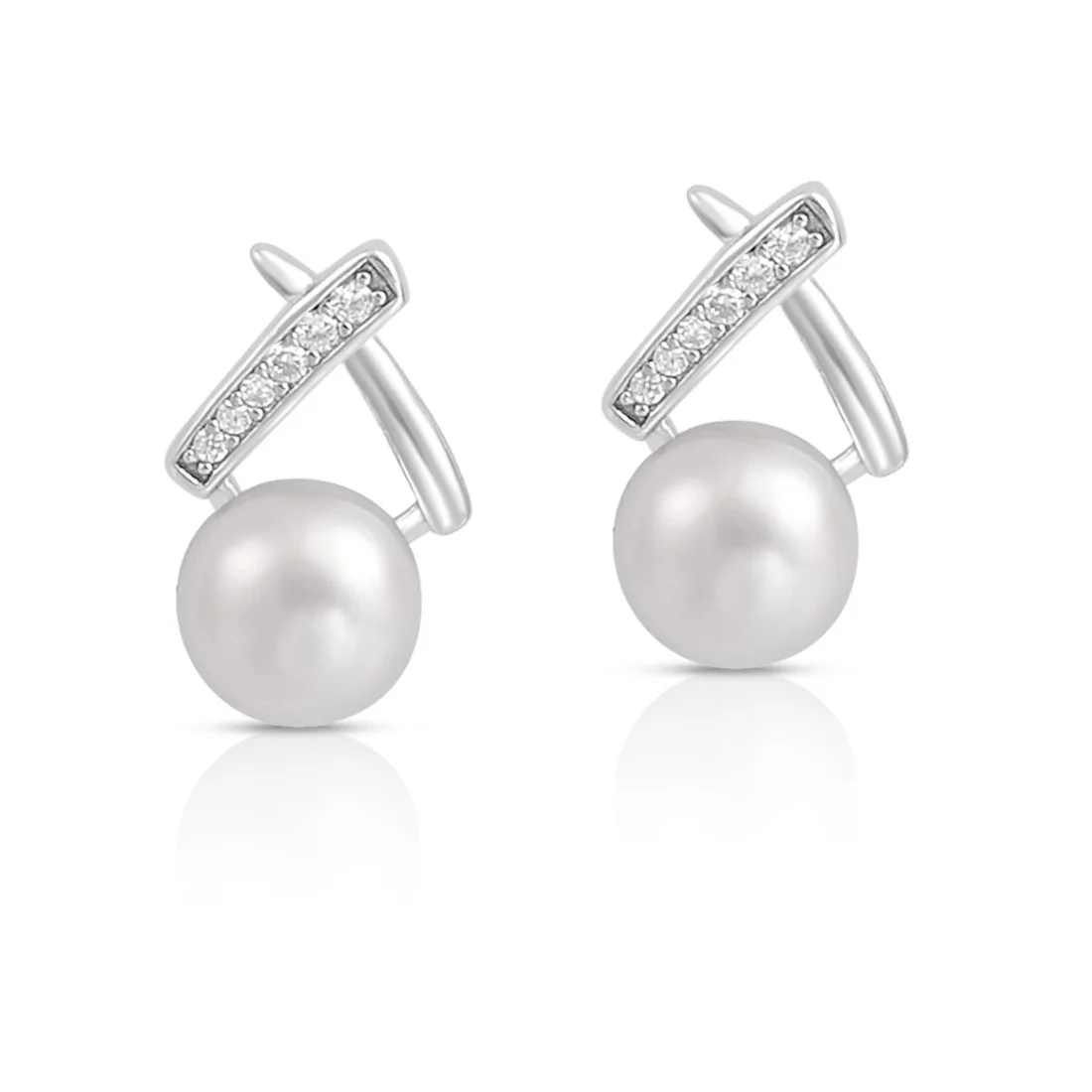 Moonstone Magic Rhodium Plated 925 Sterling Silver Earrings - Image 5