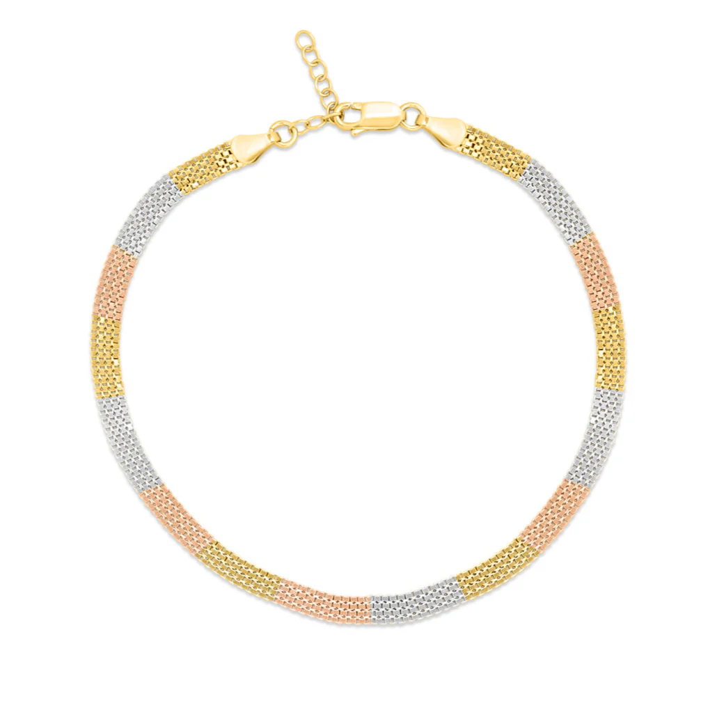 Multi Toned 925 Sterling Silver Anklet - Image 5