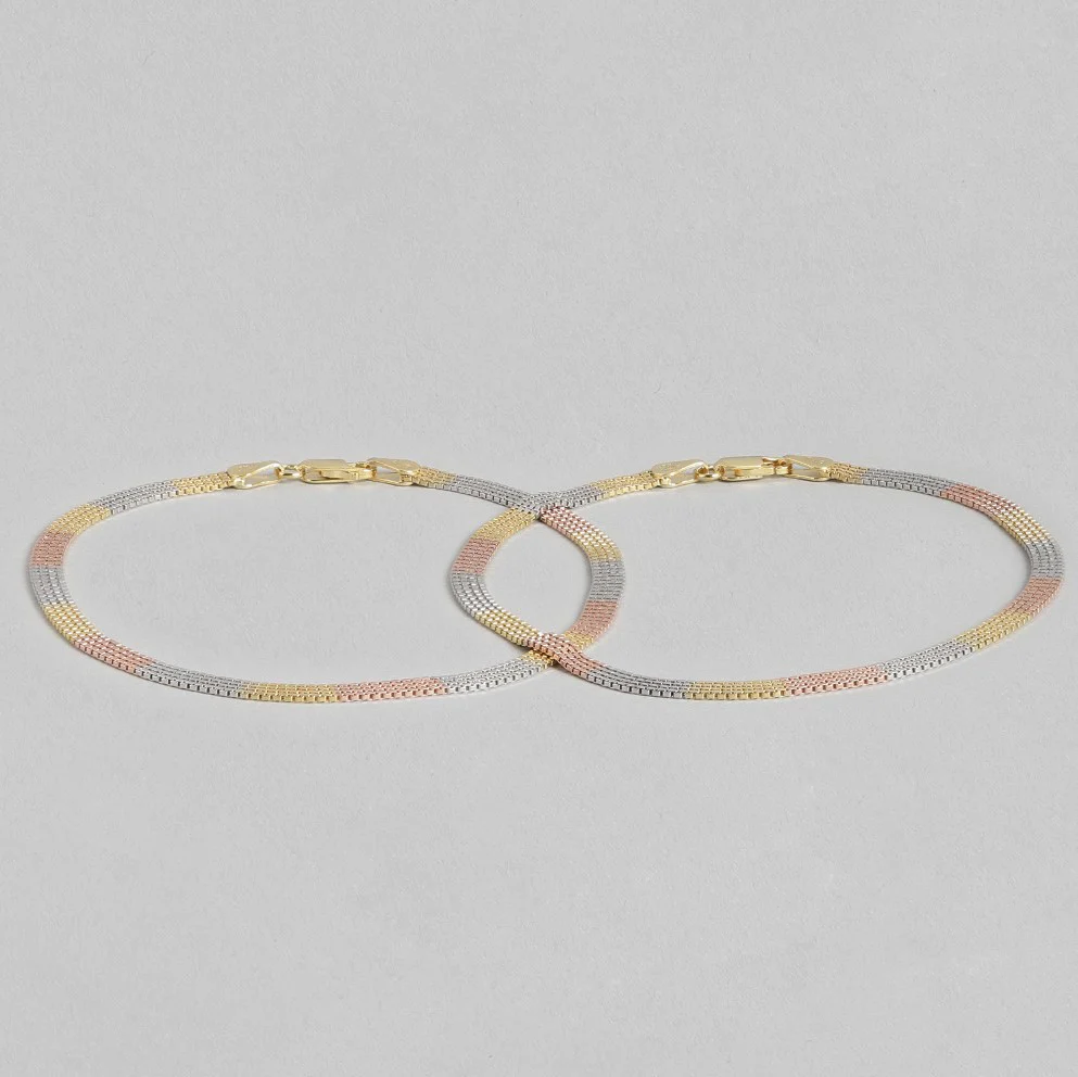 Multi Toned 925 Sterling Silver Anklet - Image 6