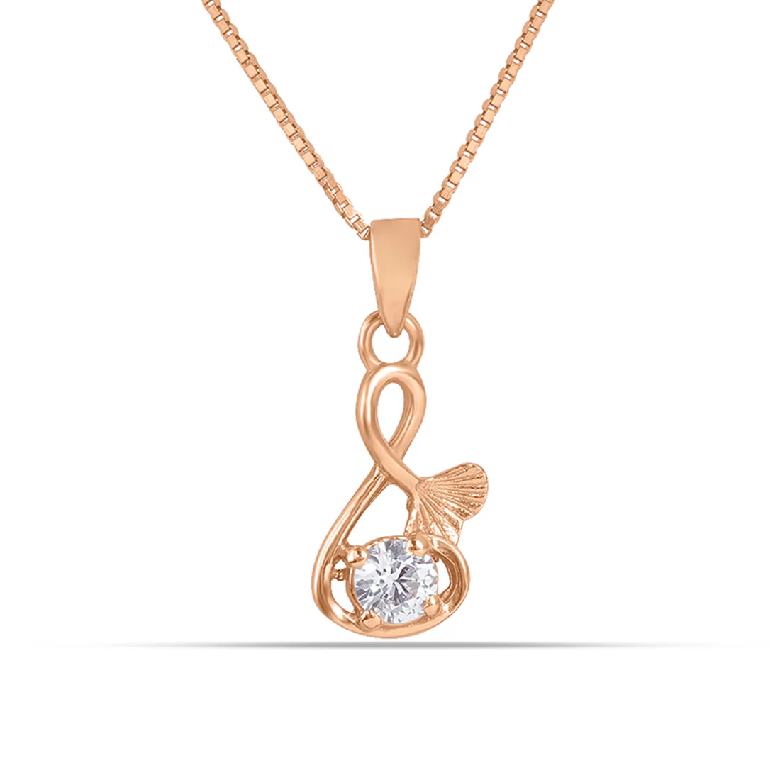 Musical Solitaire Rose Gold Plated 925 Silver Necklace Chain - Image 5