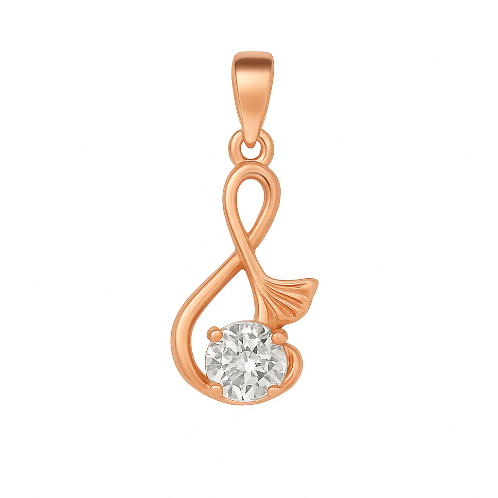 Musical Solitaire Rose Gold Plated 925 Silver Necklace Chain - Image 6