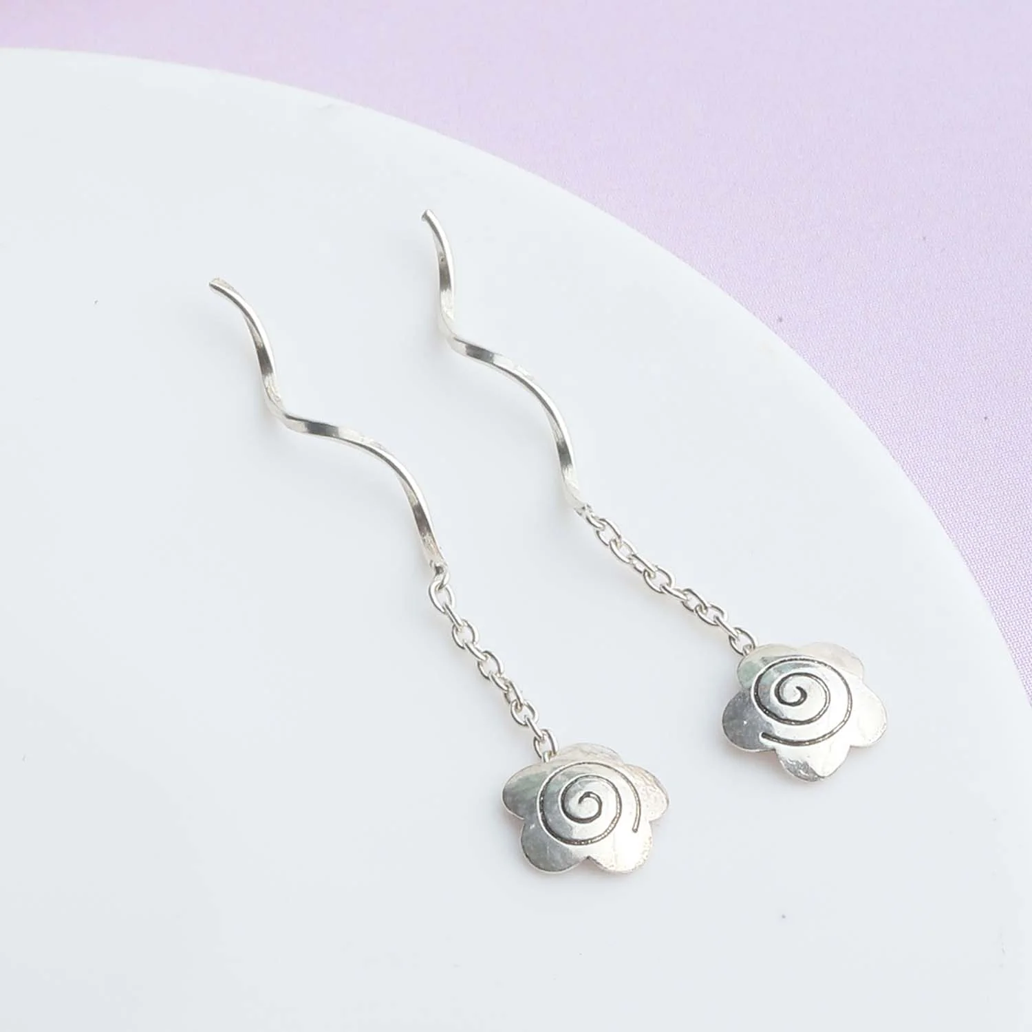 Mystique and magnifique Silver Sui Dhaga 925 Silver Earrings