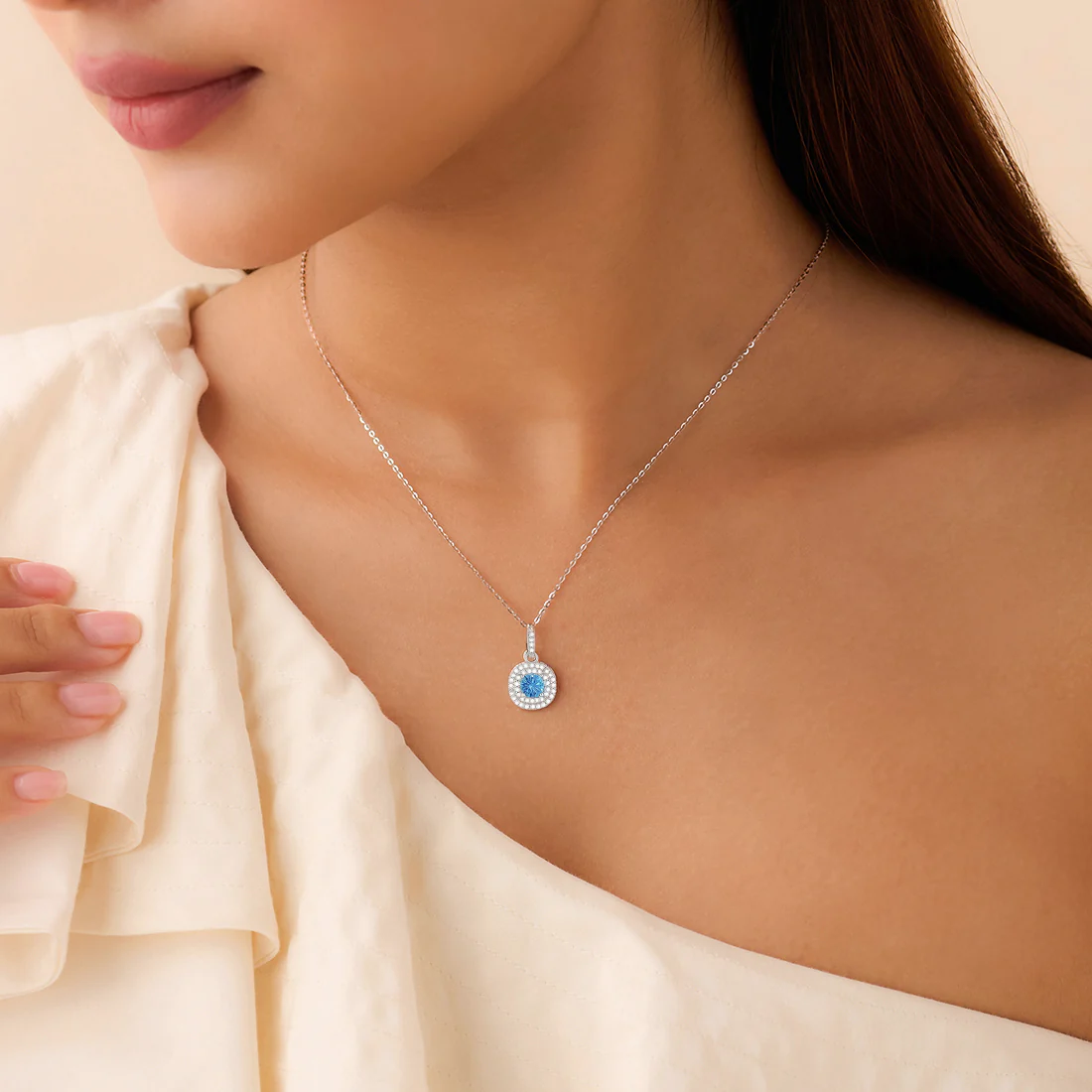 My Little Piece of Sky Rhodium Plated Necklace - Image 3