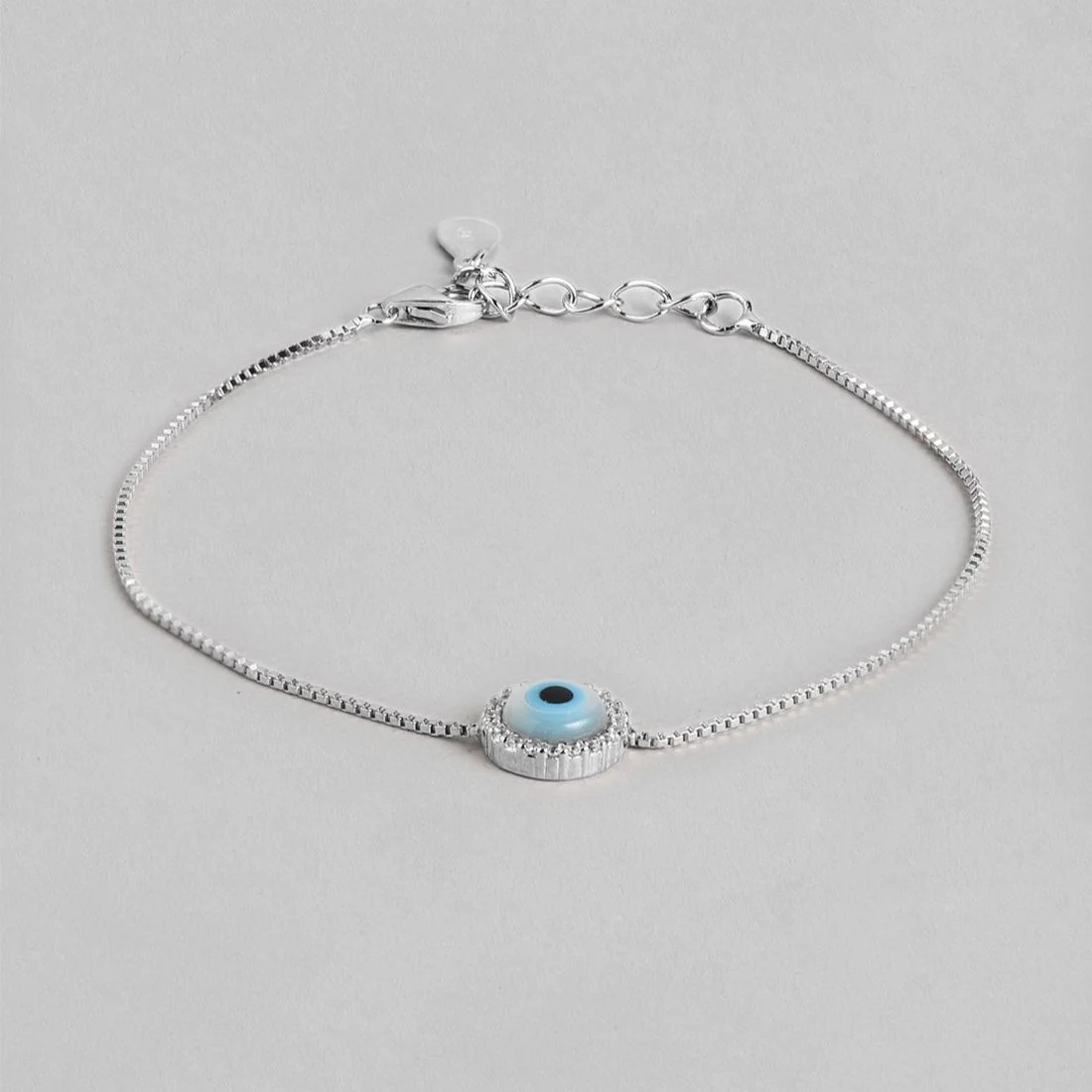Mystic 925 Sterling Silver Rhodium Plated Box Chain Bracelet - Image 3