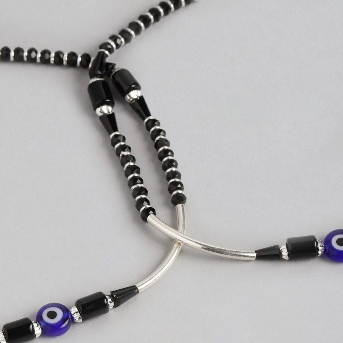 Mystic Charms 925 Sterling Silver Rhodium-Plated Evil Eye Anklet - Image 5