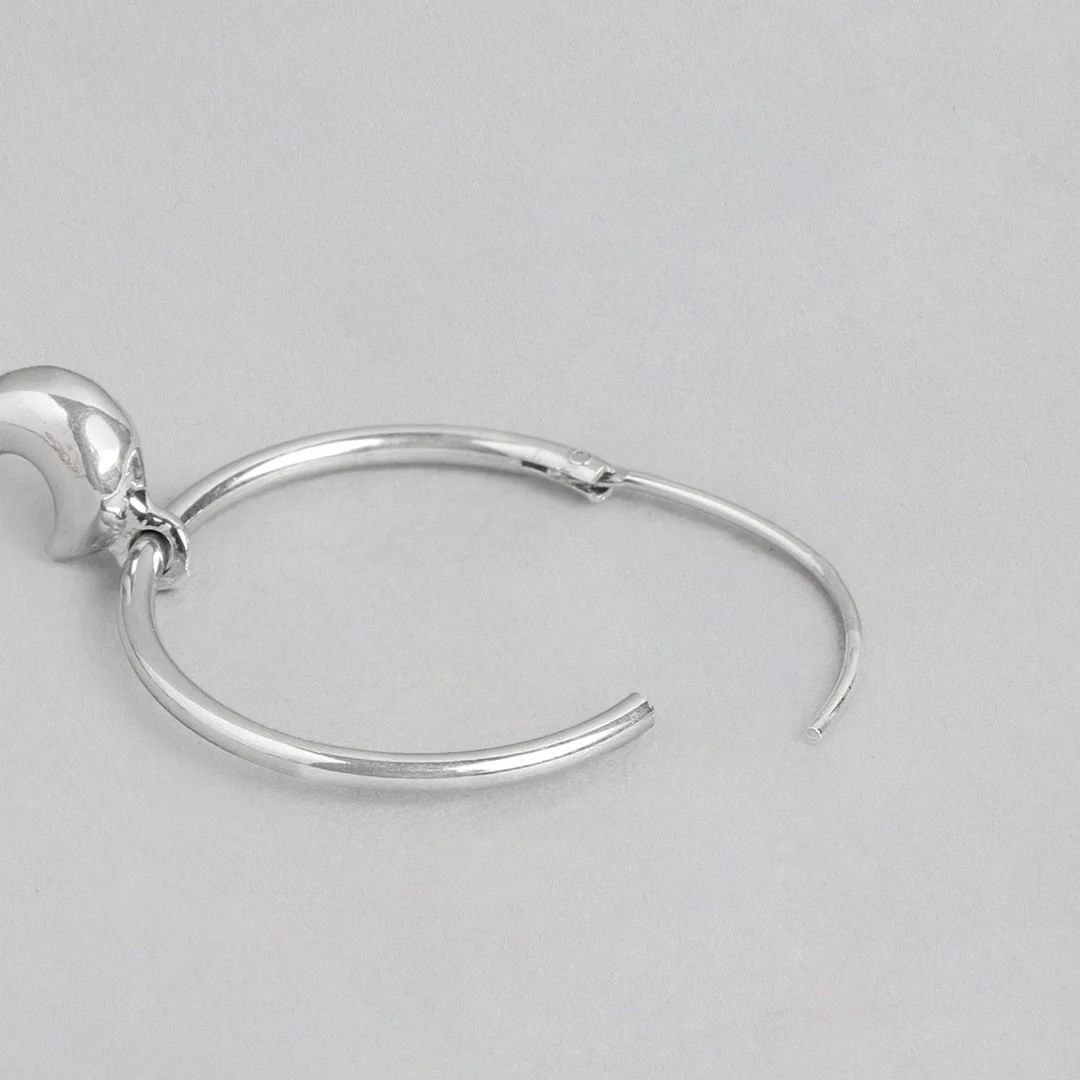 Mystic Moonbeams Rhodium-Plated 925 Sterling Silver hoops Earring - Image 5