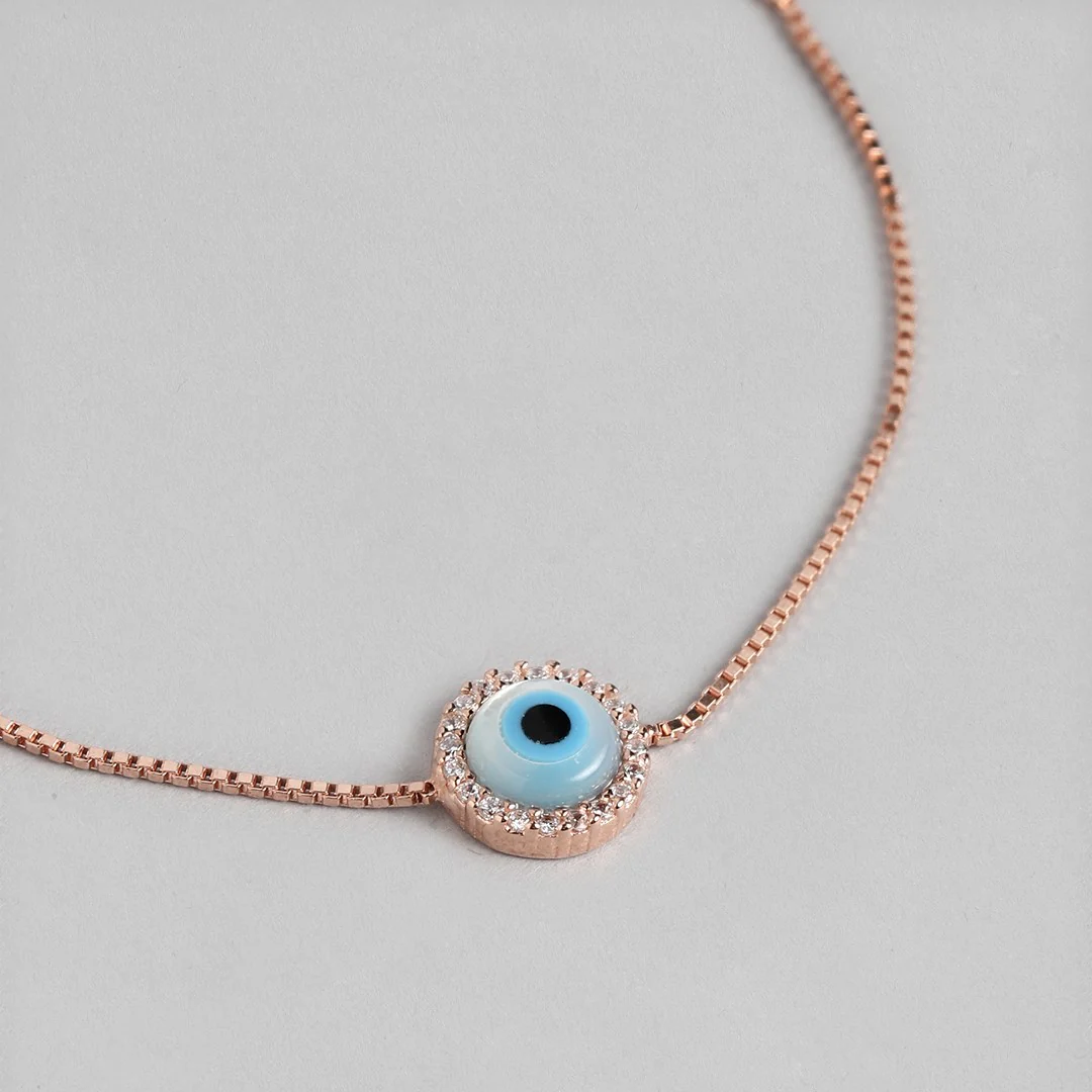 Mystic Protection Rose Gold-Plated 925 Sterling Silver Evil Eye Bracelet - Image 5