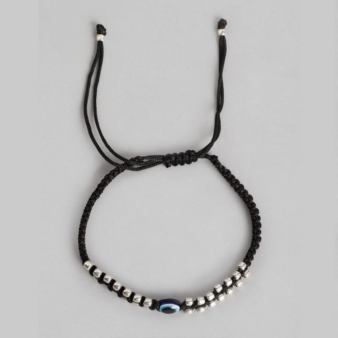 Mystic Ward Evil Eye Rhodium Plated 925 Sterling Silver Thread Anklet - Image 6