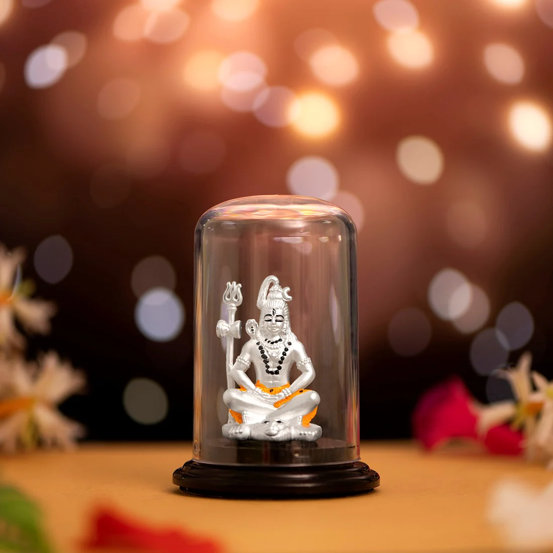 Mystical Reverence Rhodium-Plated 999 Silver Lord Shiva Ji Idol