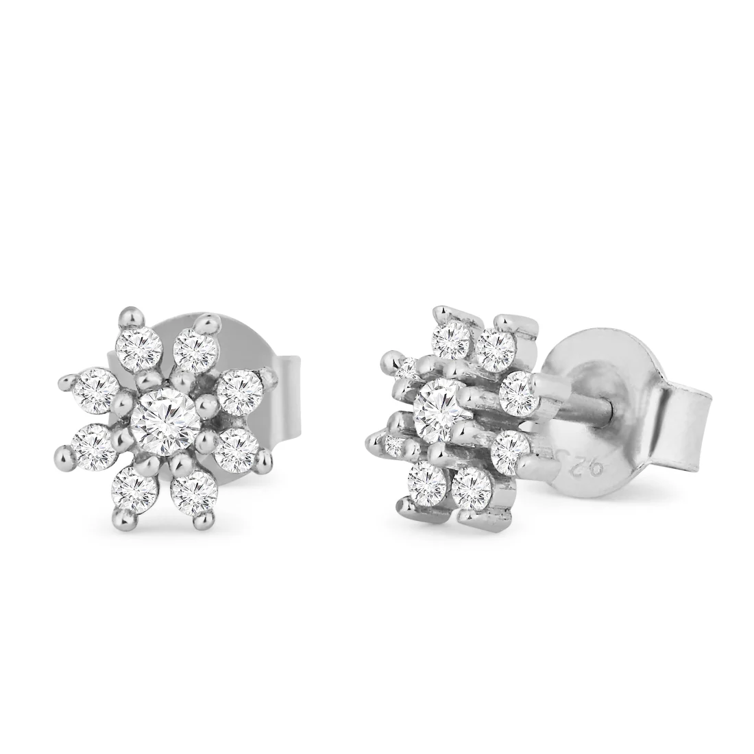 Nakshatra Floral Studs 925 Silver Earrings - Image 5