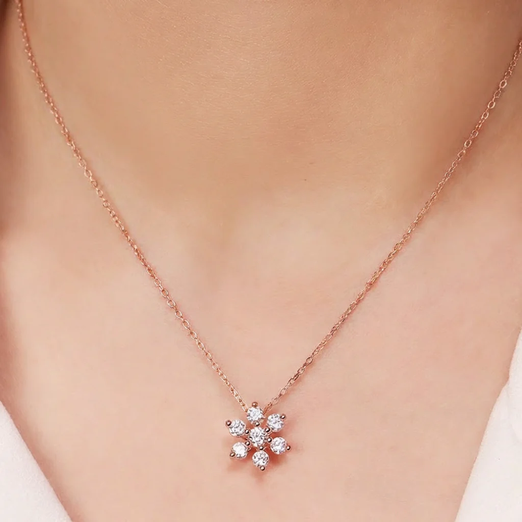 Nakshatra Rose Gold Plated 925 Sterling Silver Necklace link Chain - Image 2