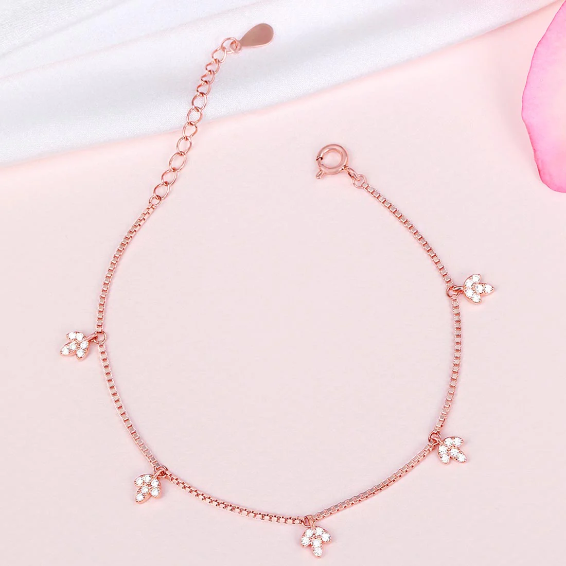 Nature's Charm Rose Gold Plated 925 Sterling Silver Bracelet - Image 7