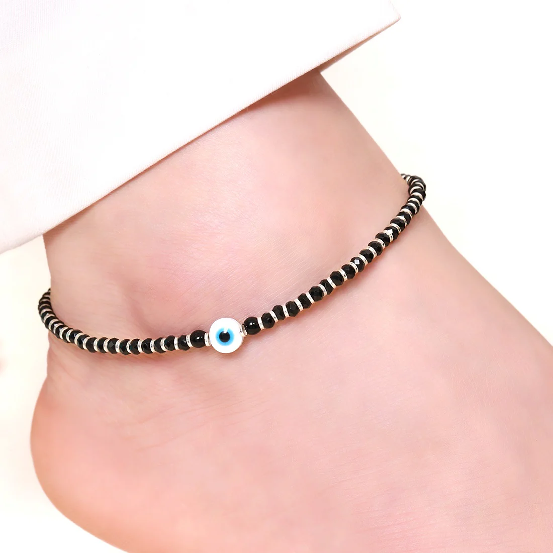 Nazariya Evil Eye 925 Sterling Silver Anklet - Image 2