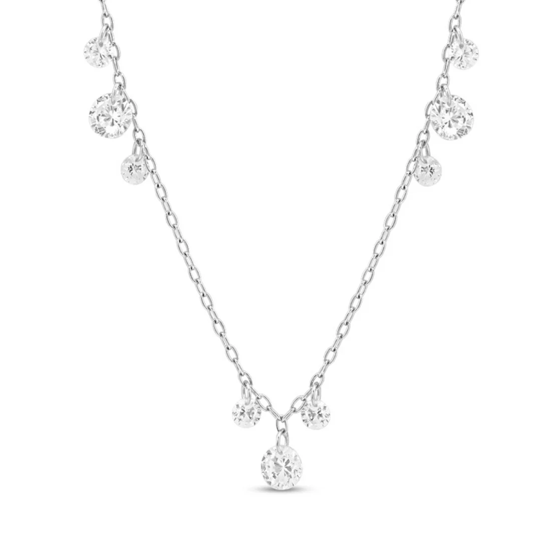 925 Sterling Silver Necklace with Crystal Charms - Image 4