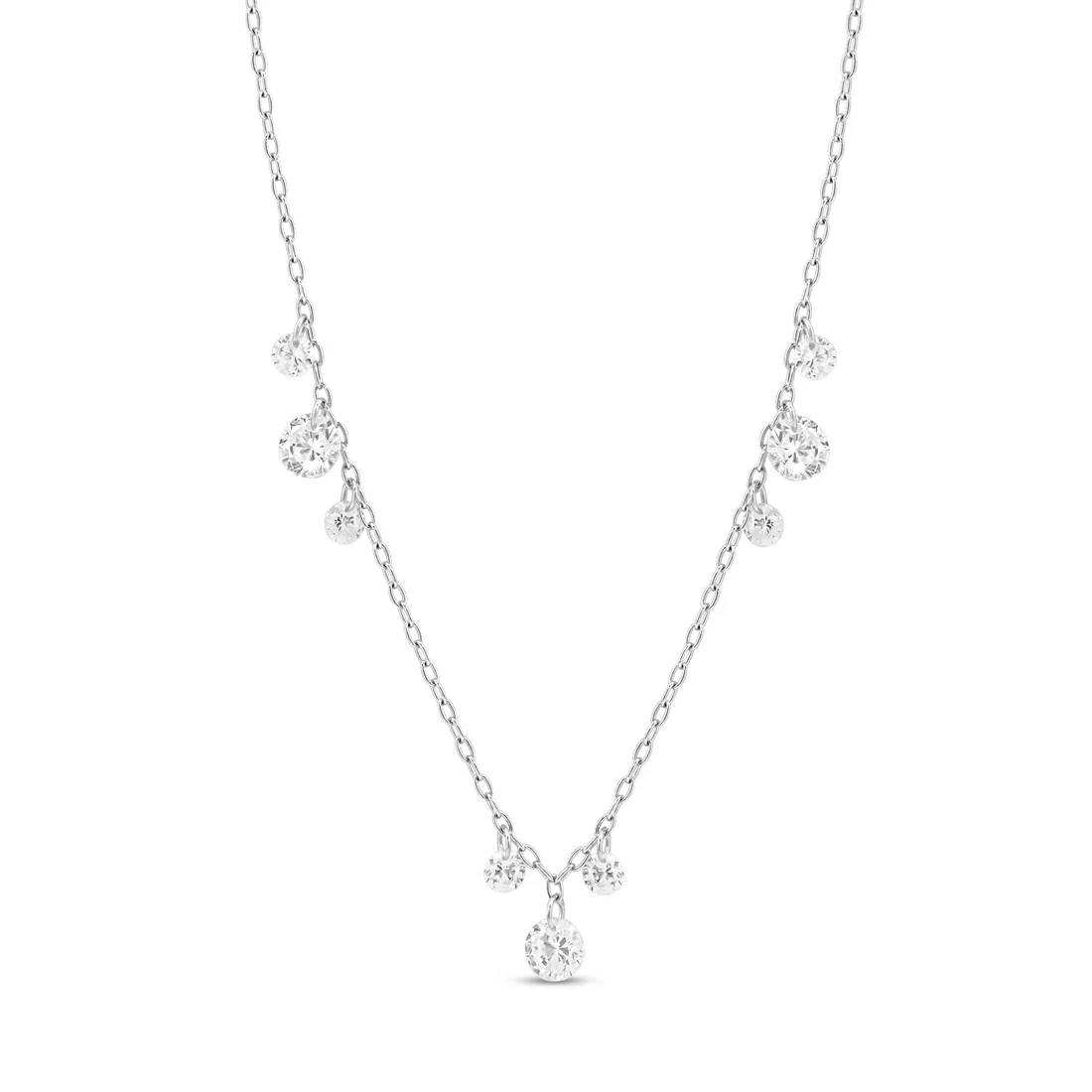925 Sterling Silver Necklace with Crystal Charms - Image 5
