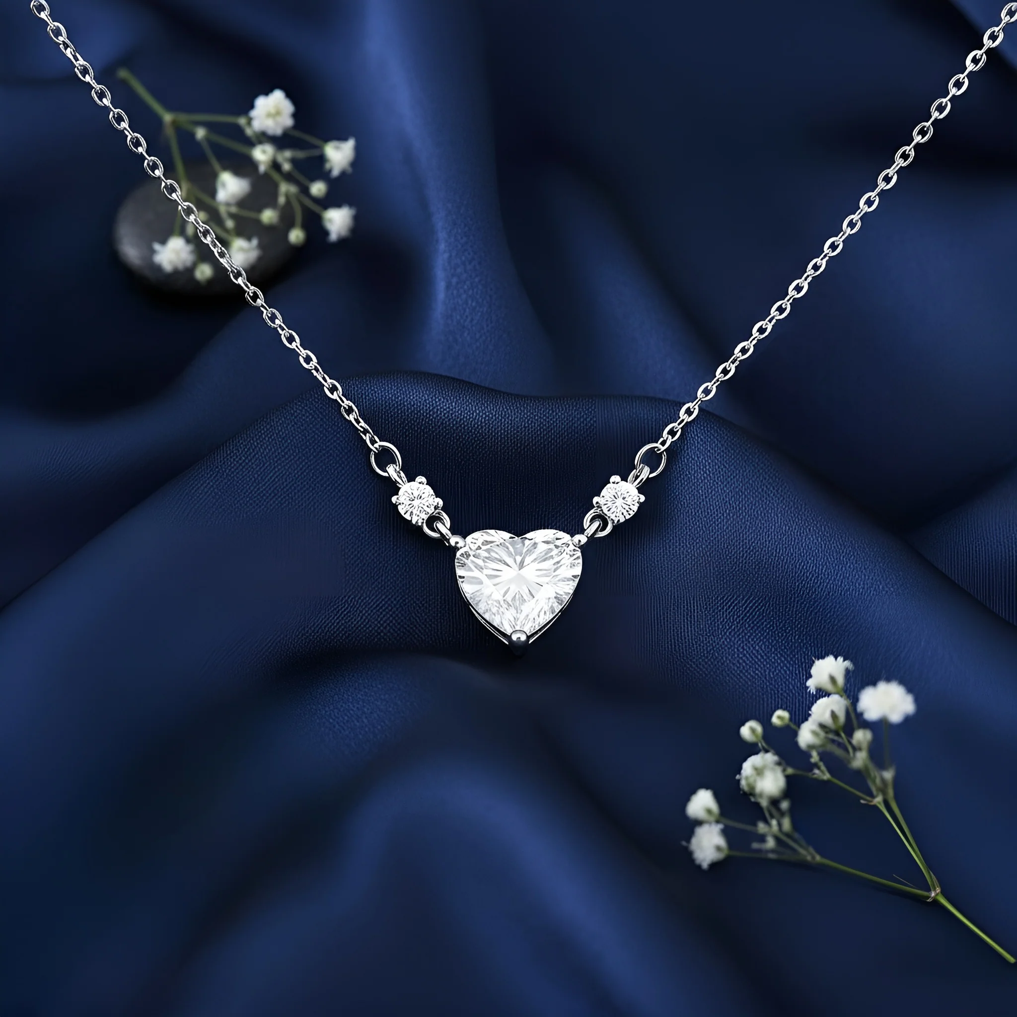 You Have My Heart Rhodium Plated Necklace