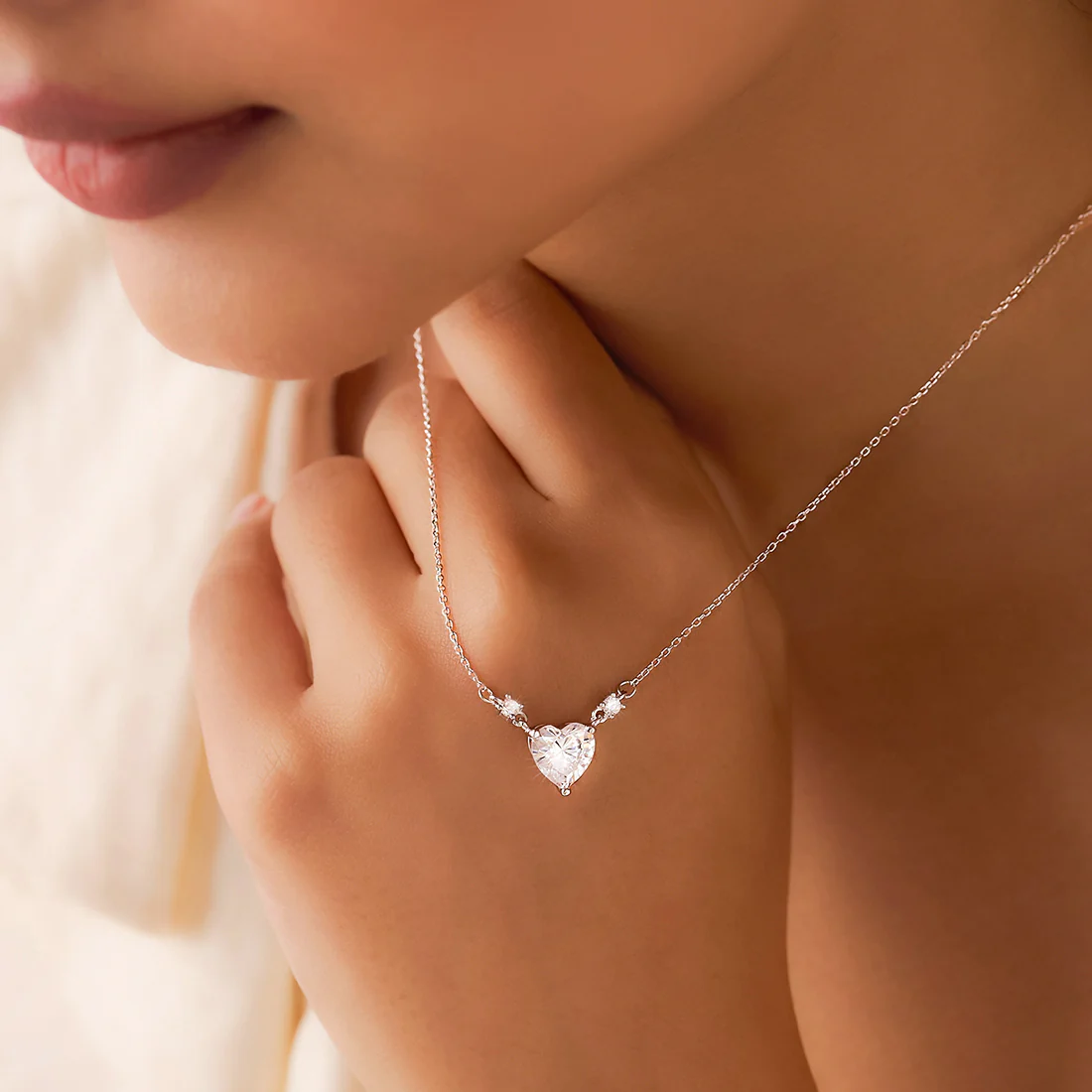 You Have My Heart Rhodium Plated Necklace - Image 2