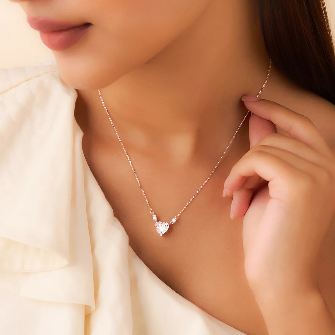 You Have My Heart Rhodium Plated Necklace - Image 3