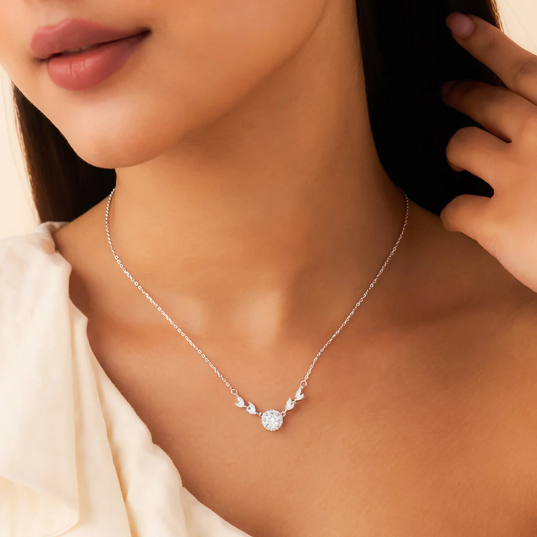 Dreaming Deer Silver Rhodium Plated Necklace - Image 3