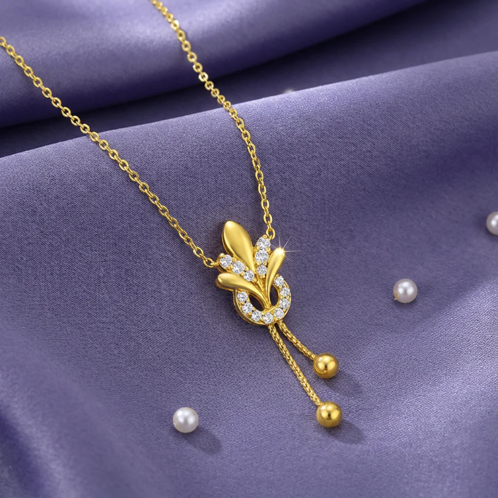 Bloom Drop Gold Plated 925 Silver Necklace