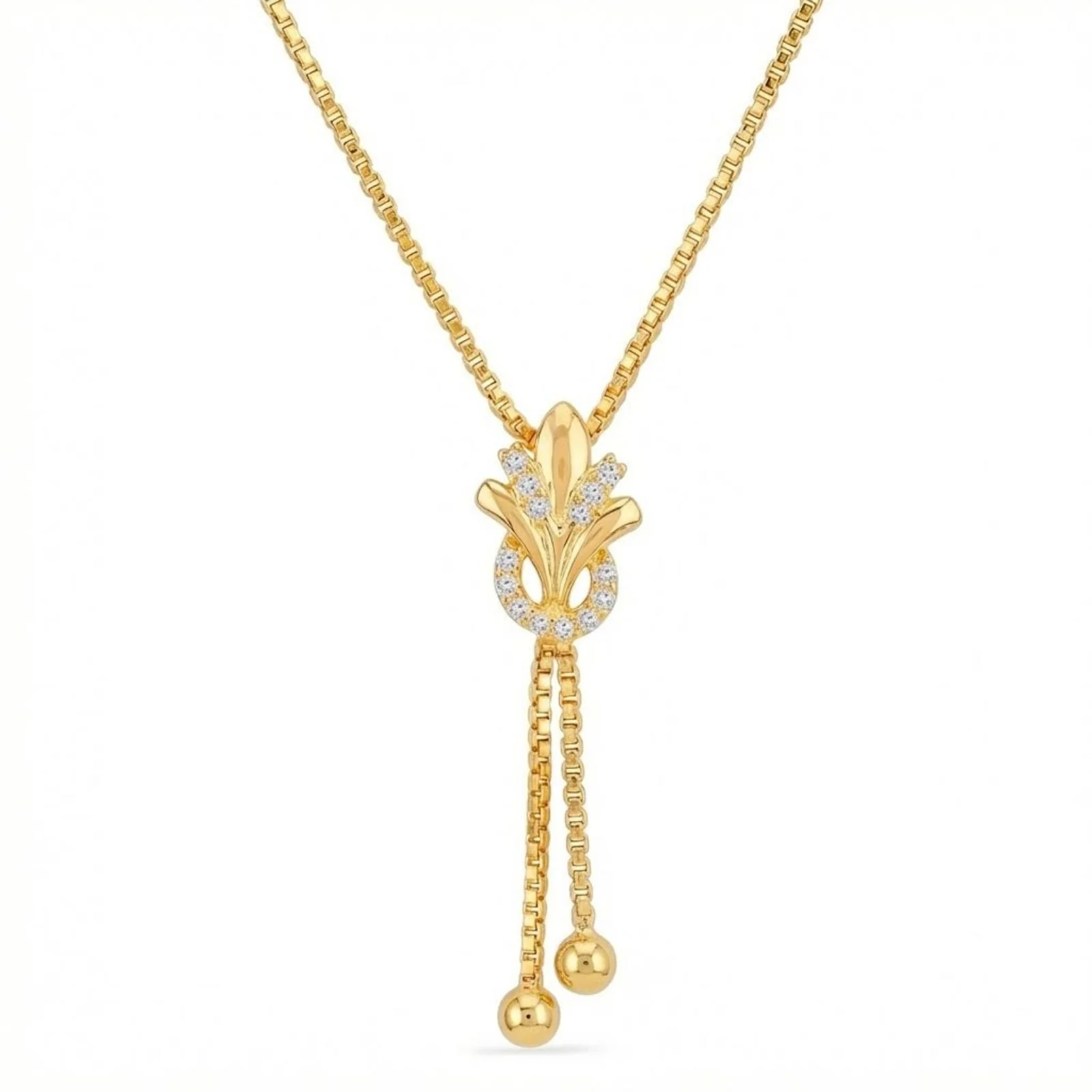 Bloom Drop Gold Plated 925 Silver Necklace - Image 3