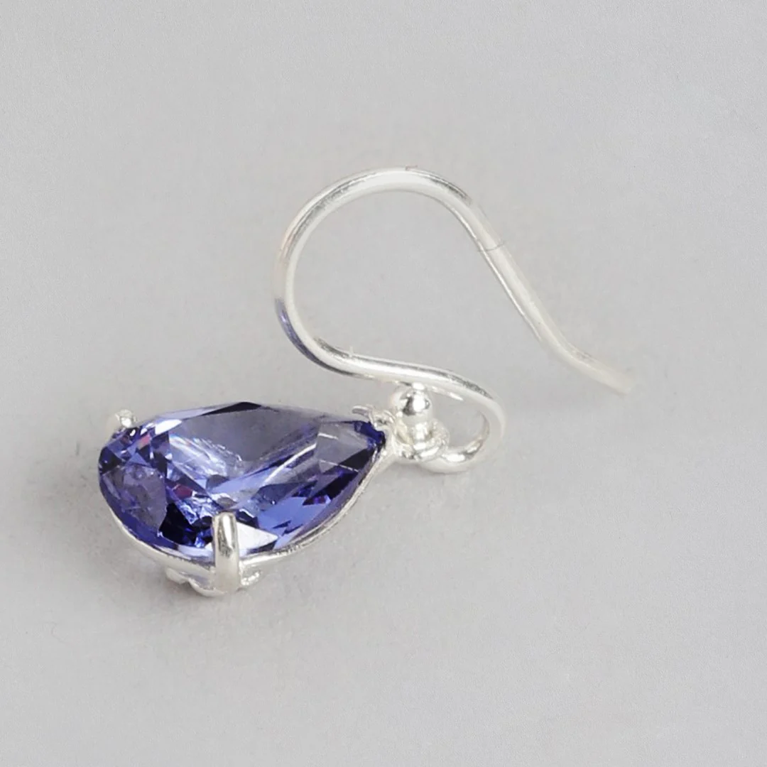 Ocean Drop Rhodium Plated 925 Sterling Silver Dangle Earrings - Image 5