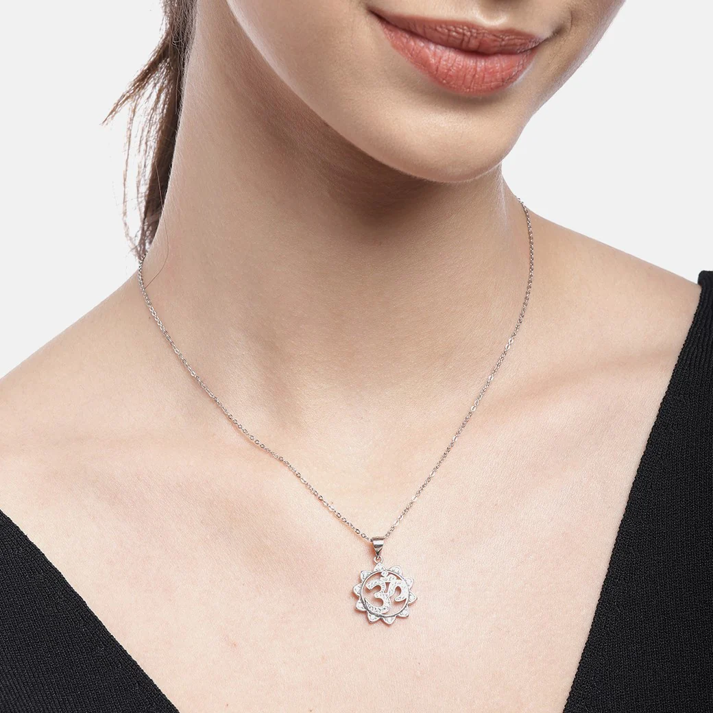 Om Silver 925 Silver Necklace - Image 3