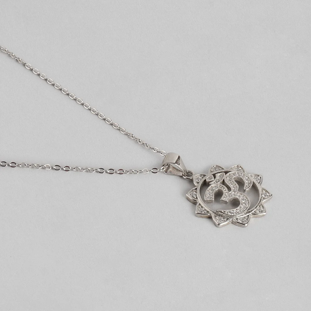 Om Silver 925 Silver Necklace - Image 5