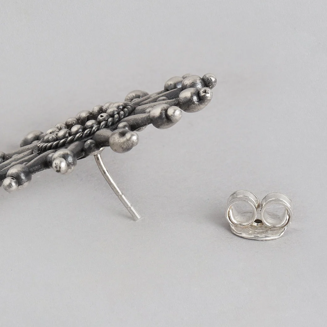 Oxidised Star 925 Sterling Silver Earrings - Image 4